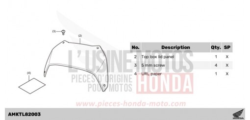 KIT,PANEL TOP BOX(PAINT) *PB417M* NSS750R de 2024